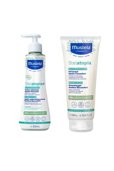 Mustela Stelatopia Lipit Yenileyici Krem 300 ml Stelatopia Şampuan 200 ml ürün görseli 1