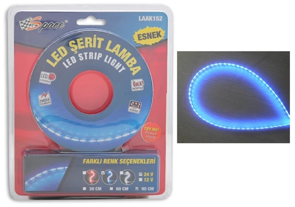 Space Ledli Şerit Lamba 12V Mavi (30cm) / LAAK152-2 ürün görseli 1