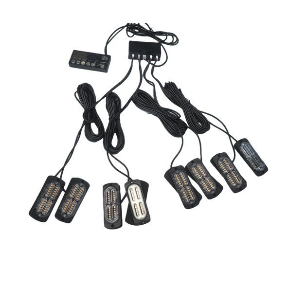 17 fonksiyonlu çakar lamba 12-30v 24 led 8 adet sarı*sarı set / LAPA548-1 ürün görseli 1