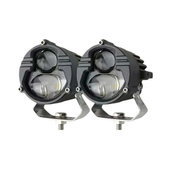 Space Offroad sis lambası 6.8x6.8x7cm sarı beyaz 25w+25w 12-60v set /  LASS388 ürün görseli 1