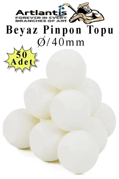 Beyaz Pinpon Topu 50 Adet Masa Tenis Topu Evcil Hayvan Kedi Oyuncağı Okul Sınıf Etkinlik Deney Topu ürün görseli 1
