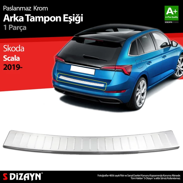 S-Dizayn Skoda Scala Krom Arka Tampon Eşiği 2019-2023 ürün görseli 1