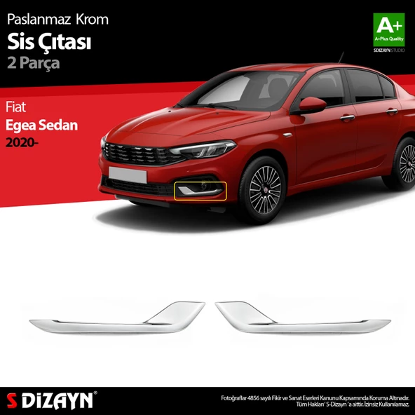 S-Dizayn Fiat Egea Sedan Krom Sis Çıtası 2 Prç. 2020 Üzeri ürün görseli 1