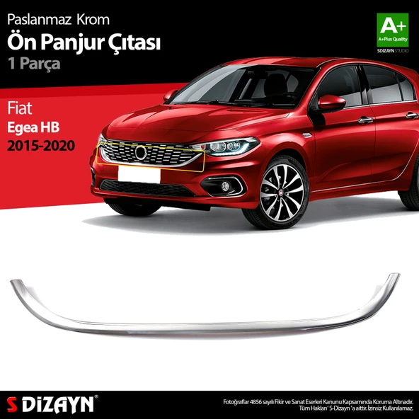 S-Dizayn Fiat Egea HB Krom Ön Panjur Çıtası 2015-2020 ürün görseli 1