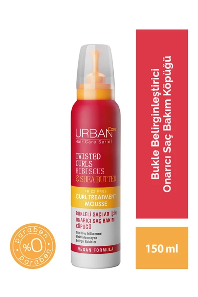 Urban Care Bukleli Saçlar için Onarıcı Saç Bakım Köpüğü 150 Ml. Twisted Curls Hibiscus - Shea Butter Curl Mousse - Saç Köpüğü ürün görseli 1