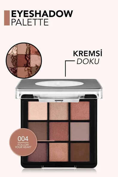Flormar Mat & Işıltılı Kremsi Far Paleti - Eye Shadow Palette - 004 Follow Your Heart- 8682536048460 ürün görseli 1
