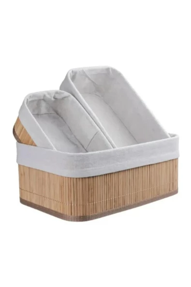 3B Trend Doğal Bambu Organizer Kutusu, Bambu Ahşap Ekmeklik, Ahşap Bambu Ekmek Sepeti ürün görseli 1