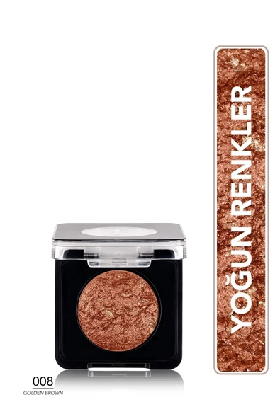 Flormar Yoğun Işıltılı Göz Farı - 008 Golden Brown - Baked Eyeshadow - 8682536052481 ürün görseli 1