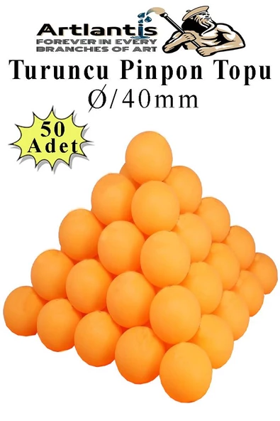 Turuncu Pinpon Topu 50 Adet Masa Tenis Topu Evcil Hayvan Kedi Oyuncağı Okul Sınıf Etkinlik Deney Topu ürün görseli 1