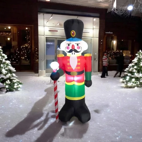 VIP DELUXE LED IŞIKLI MOTORLU DEV ŞİŞME FINDIK KIRAN 190 CM IŞIKLI ŞİŞME KURŞUN ASKER NOEL DEKORLARI ürün görseli 1