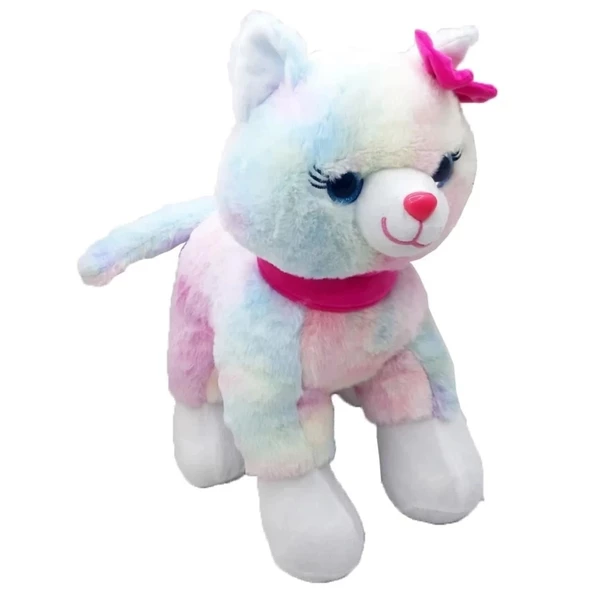 Pembe Tokalı Kedi Peluş 40 CM ürün görseli 1