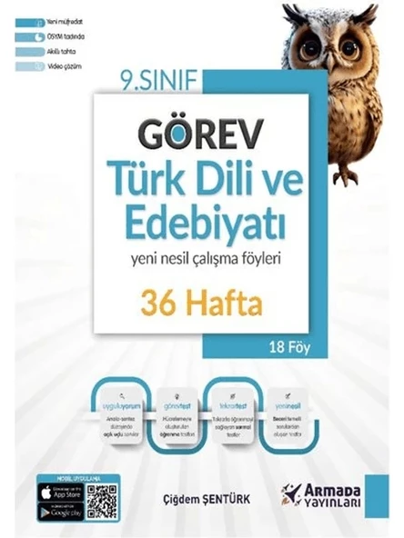 Armada Yayınları 9. Sınıf Görev Türk Dili ve Edebiyatı Yeni Nesil Çalışma Föyleri (36 Hafta) ürün görseli 1