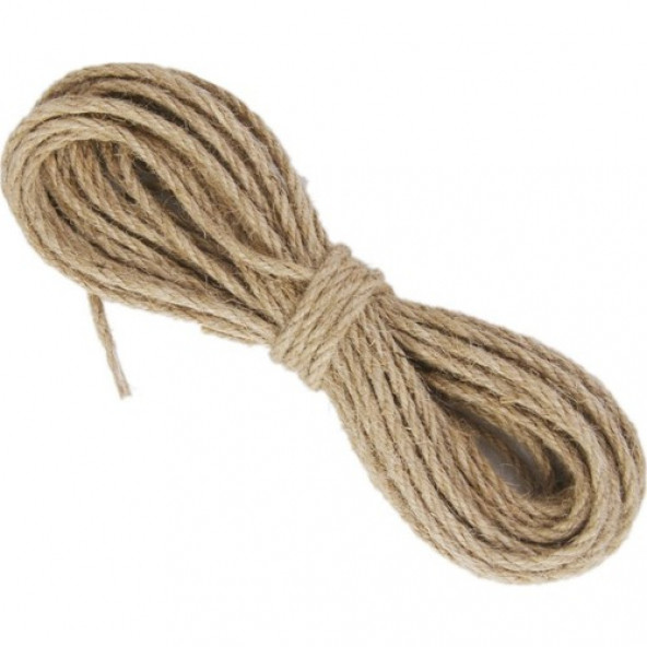 2 Adet Jüt İp Naturel Jüt İp 3 MM 6 Metre Hamak, Çadır ve süslemede kullanışlı, çok amaçlı İp ürün görseli 1