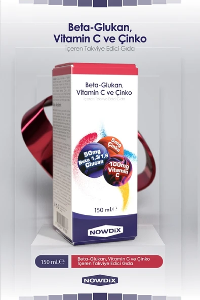 Nowdix  Beta Glukan Vitamin C Çinko Şurup 150 ml ürün görseli 1