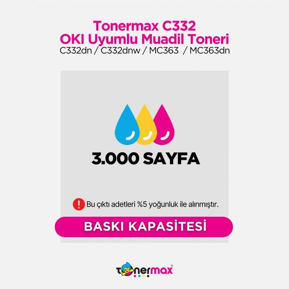 OKI MC363dn Muadil Toner Kırmızı - Resim 3
