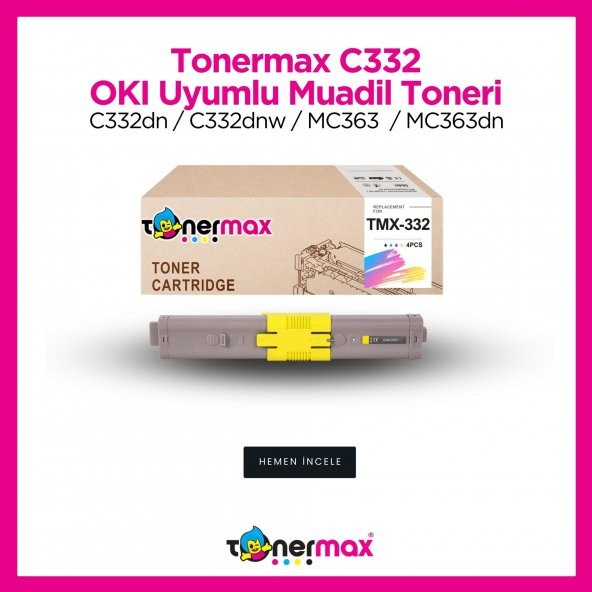 OKI MC363dn Muadil Toner Sarı ürün görseli 1
