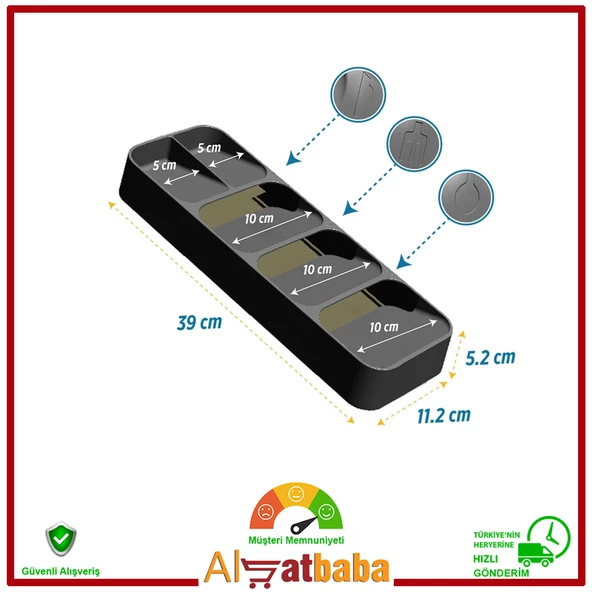 DecoBella 5 Bölmeli Çekmece Kaşıklık ürün görseli 1