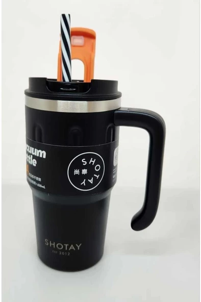 Shotay Termos Bardak Seyahat ve Outdoor 650Ml Siyah ürün görseli 1