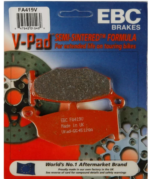 Ebc Fa419V 2006-2010 Suzuki GSR 600 Uyumlu Arka Fren Balatası Yarı Sinterli Balata ürün görseli 1