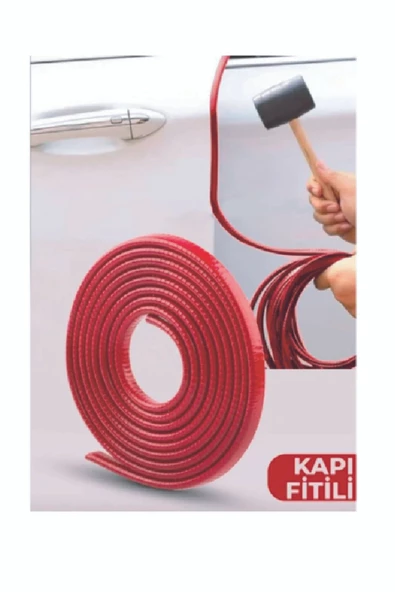 Oto Araç Kapı Koruma Fitili 5 Metre Kırmızı Çarpma Çizilme Önleyici Fitil ürün görseli 1