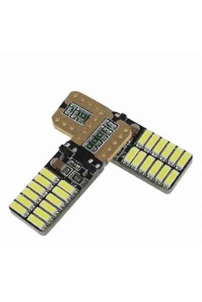 T10 Led Dipsiz W5w Canbus 24 Ledli Beyaz Park Plaka Ampul 2 Adet ürün görseli 1