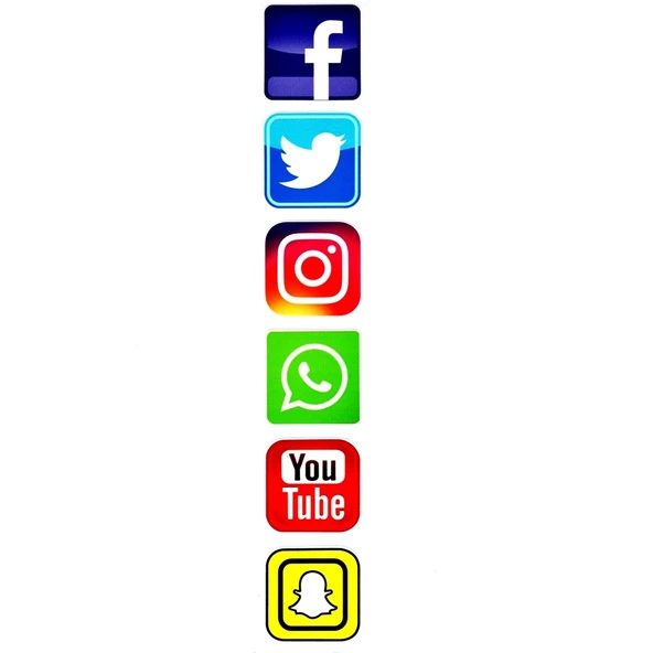 Sosyal Medya Sticker Seti Renkli 1.Sınıf Kaliteli Baskı (496026316) ürün görseli 1