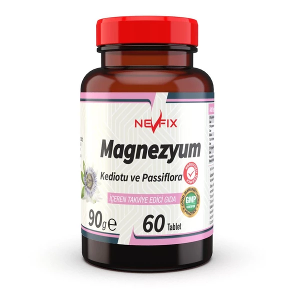 Nevfix Magnezyum (klorür, Bisglisinat, Malat, Sitrat) Kedi Otu Pasiflora 60 Tablet ürün görseli 1
