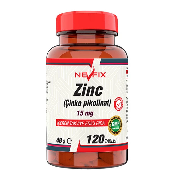 Nevfix Zinc Çinko Pikolinat 15 Mg 120 Tablet ürün görseli 1
