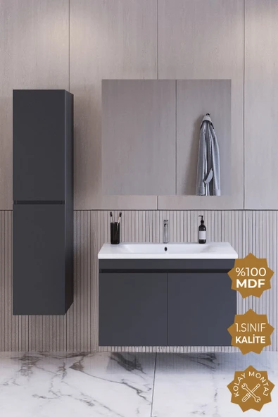 Teta Home Tokyo 80 cm Banyo Seti ve Boy Dolabı ürün görseli 1