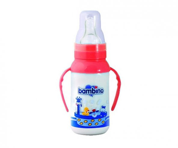Bambino BE 015 Kulplu Cam Biberon 125 Ml - Kırmızı ürün görseli 1