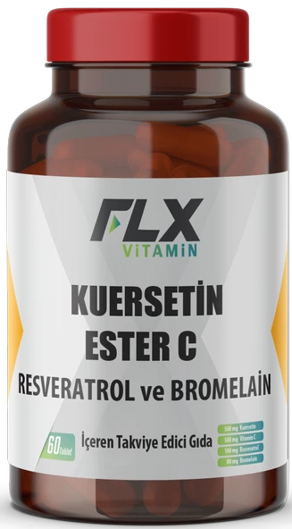 Flx Kuersetin Ester C Resveratrol ve Bromelain 60 Tablet ürün görseli 1