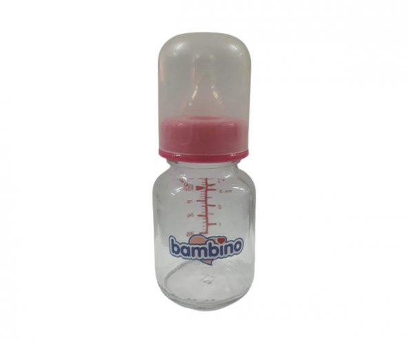 Bambino T-013 Desenli Cam Biberon 100 Ml - Pembe ürün görseli 1