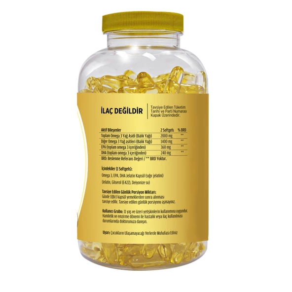 Flx Omega 3 Balık Yağı 180 Softgel - Resim 2