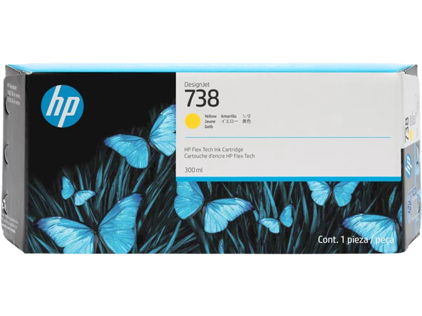 HP 676M8A Yellow DesignJet Ink Kartus 738 ürün görseli 1