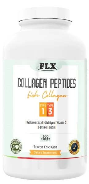 Balık Kolajeni Collagen Peptides Tip 1-3 Fish Kolajen 300 Tablet ürün görseli 1