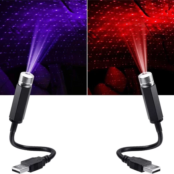 UpWay Usb Yıldızlı Dekoratif Led Işık Araç İçi Oda Mekan Süsleme Gece Lambası ürün görseli 1