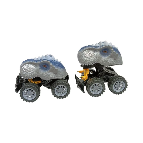 Sürtmeli Dinazor Robota Dönüşen Araba 14 Cm - Gri - Resim 2