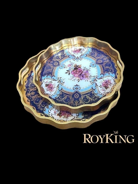 Royking 2 li Yuvarlak Tepsi 34x4cm - 39x4cm FX 045 ürün görseli 1