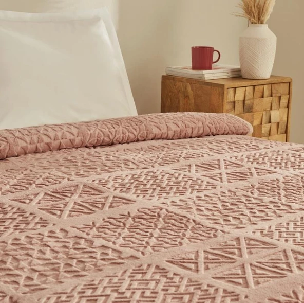 Karaca Home Rita Pudra Tek Kişilik Emboss Battaniye - Resim 2