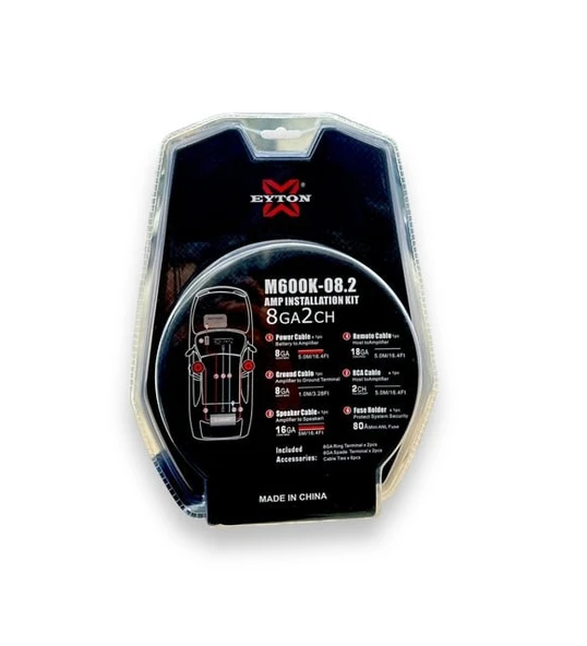 Eyton M600K 08.2 Yüksek Performanslı 8GA Tam Bakır Kablo Seti ürün görseli 1