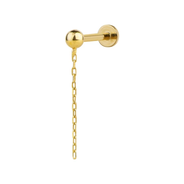 3 mm Top Zincirli Altın Piercing ürün görseli 1