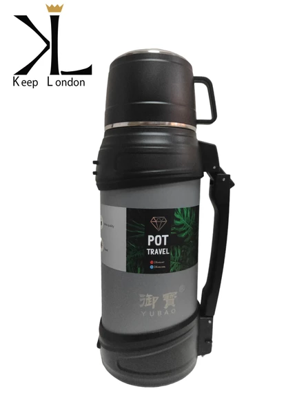 Keep London Paslanmaz Çelik Çift Duvarlı 1200ml Termos-Gri ürün görseli 1