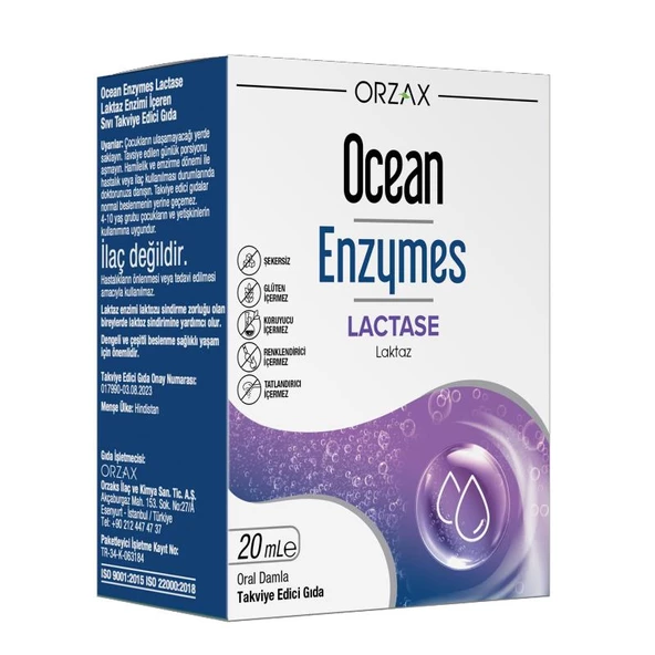 Ocean Enzymes Lactase Damla 20 ml ürün görseli 1