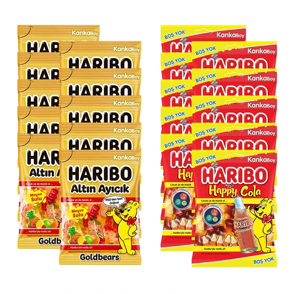 Haribo Altın Ayıcık ve Happy Cola 80 gr Kanka Boy 20 li Karma Paket ürün görseli 1