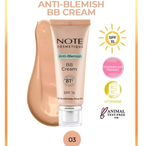Note Anti-Blemish BB Krem - 03 Natural Beige - Resim 2