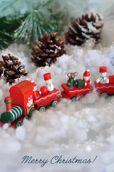 Ahşap Noel Treni - DEkoratif ve Hediyelik  20 cm ürün görseli 1