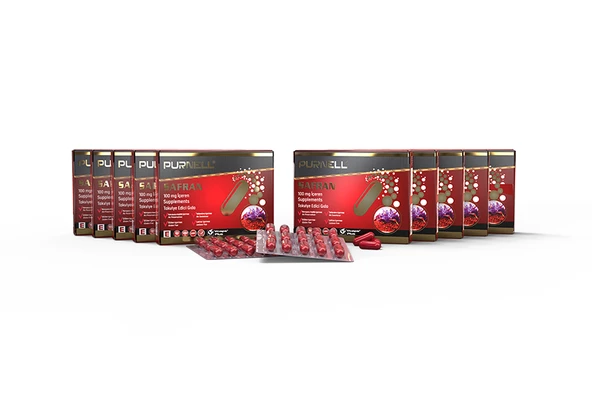 Purnell 100 Mg Safran İçeren Takviye Edici Gıda 30 Kapsül 10 Kutu ürün görseli 1