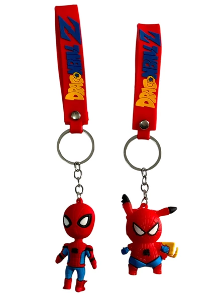 Örümcek Adam Silikon Anahtarlık Spiderman Çanta Süsü 2 Adet ürün görseli 1