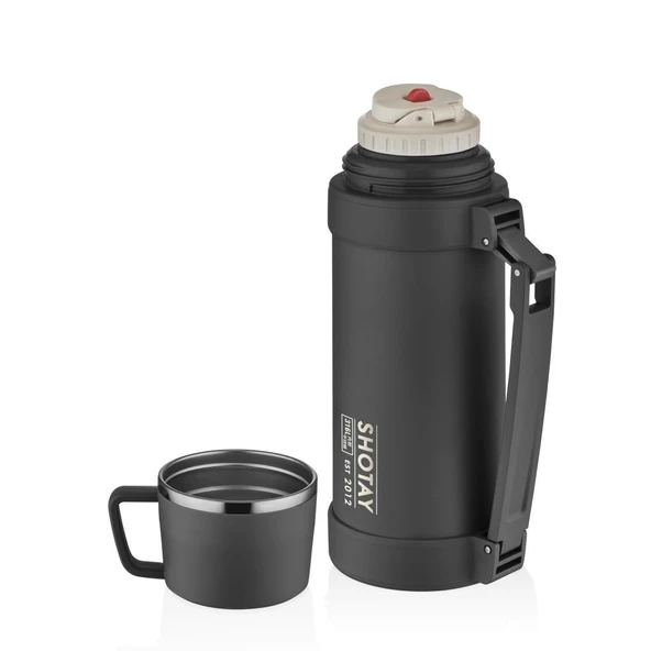 Shotay Nature Termos 1200Ml Siyah - Resim 2