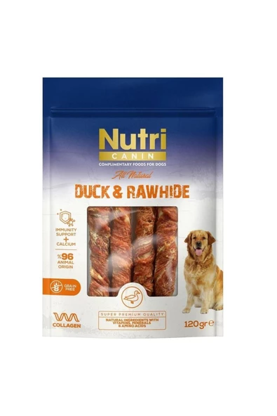NUTRI CANIN ÖRDEK ETLİ SARILI KEMİK 120 GR ürün görseli 1